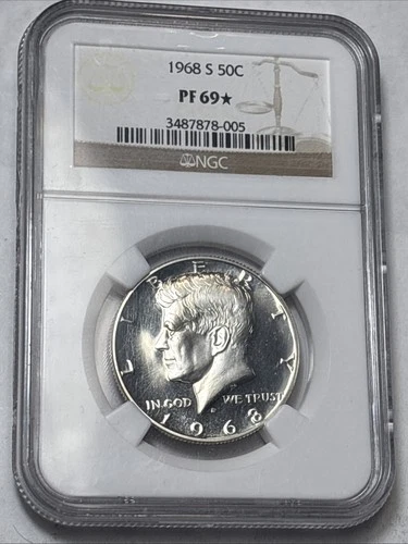 1968 S Kennedy Half Dollar PF 69* NGC ( Rarely Seen PF 69 STAR)