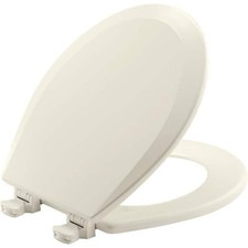 Bemis Lift-Off Round Wood Toilet Seat In Biscuit, Beige, Cream