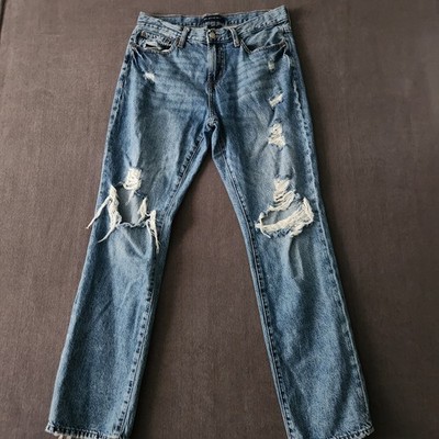 Aeropostale Jeans Men Size 31x32 Blue Denim Slim Fit Straight Ripped Distressed