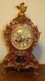 Vintage Salon Boulle Mantel Clock Seed Beads Sun Pendulum Bronze Enamel France 19th century