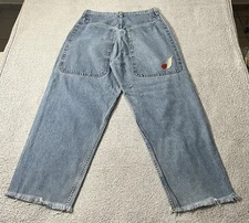 JNCO Jeans Mens 36 Blue Denim SPY Made USA Wide Leg Baggy Y2K Hip Hop Skater