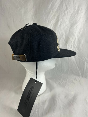 NEW GENUINE HARLEY DAVIDSON BLACK WOVEN BASEBALL CAP HAT ADJUSTABLE OSFM STRAP - Picture 6 of 9