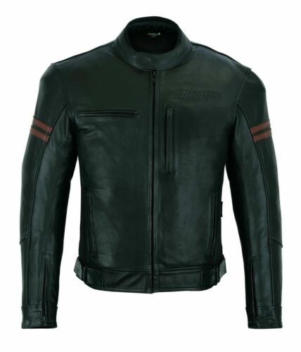 Giacca Moto in Pelle Morbido da Uomo Vintage Protezioni CE Cafe' Race BIESSE - Foto 6 di 8