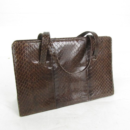 Bolso de Mano Vintage Años Años 60 Marrón Piel de Serpiente Pinup | eBay