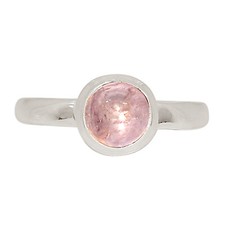 Natural Rose Quartz - Madagascar 925 Sterling Silver Ring Jewelry s.6 ALLR-27416