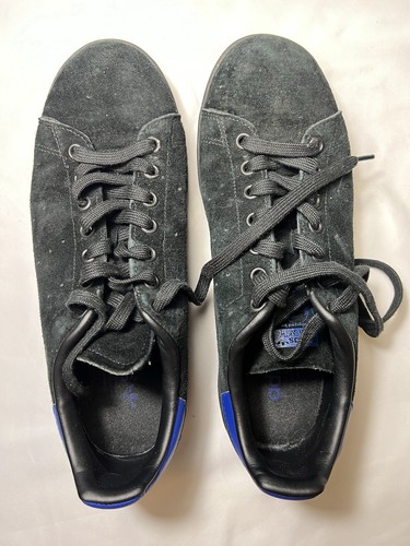 Adidas Men’s Stan Smith Black Suede Leather EU 41 US8 Uk7.5 S80501 Black Blue - Foto 2 di 10