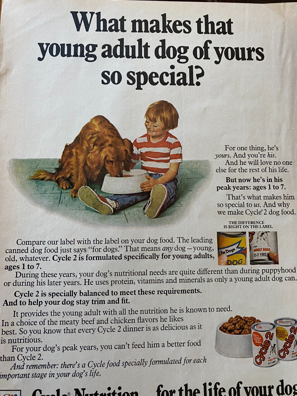Cycle Dog Food, Full Page Vintage Print Ad