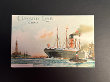 1900s Cunard Line Ivernia Postcard - Unposted Undivided EXCELLENT ATQ Steamship