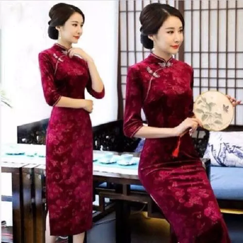 Niñas Estilo Chino Tradicional Modificado Cheongsam Nuevo Vestido Qipao Banquete Fiesta - Imagen 19 de 39