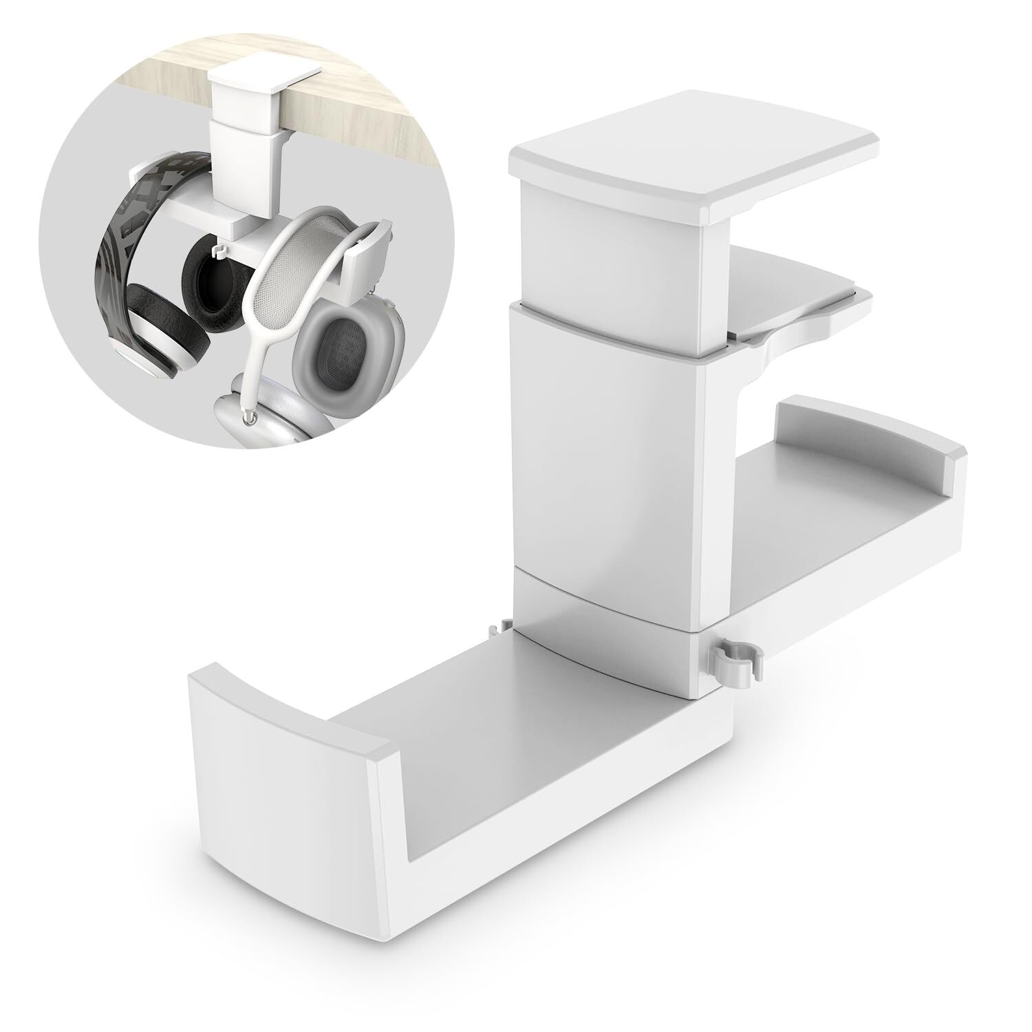 Dual Headphone Stand Holder - EURPMASK 2 in 1 PC Gaming Headset Hooks 360 Deg...