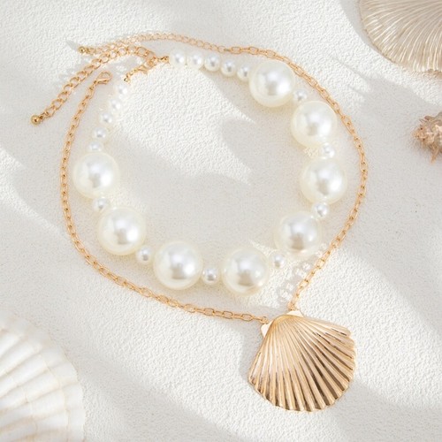 2Pcs Classical Baroque Pearls Necklace Ideal For Parties And Special Occasions - Picture 7 of 10