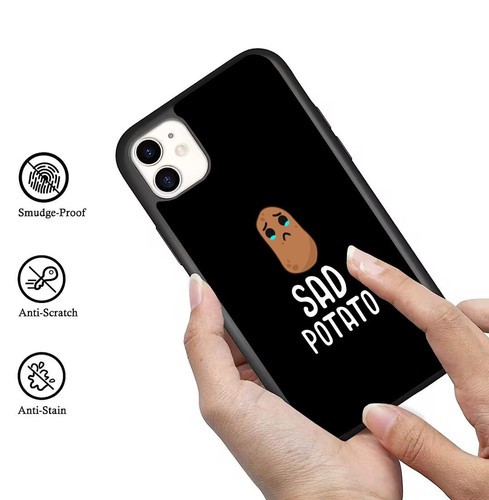 Sad Potato Cartoon For iPhone SE XS XR Max 5 6 7 8 Plus Anti scratch Cover - Picture 15 of 25