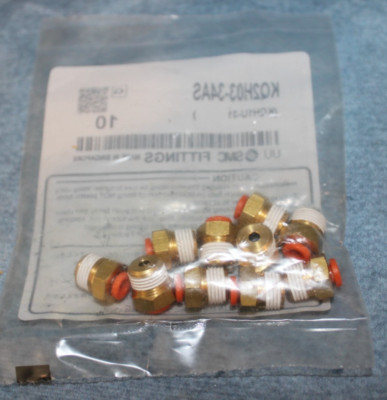 (New In Sealed Factory Bag) SMC KQ2H03-34AS ''Lot of 10 Pcs''