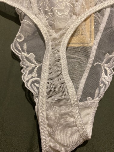 Vintage Corin Figi White see thru thong panties NWT size small - Picture 8 of 10