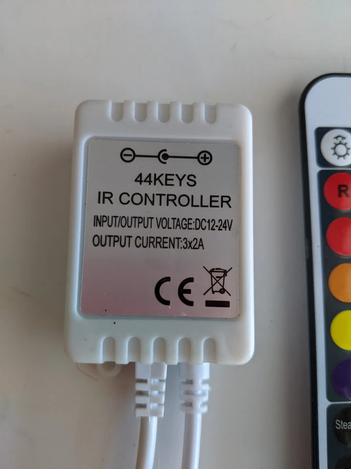 24/44 Key IR Remote Controller Box 1 / 2 Output For 5050 12V RGB LED Light Strip - Image 3 of 3