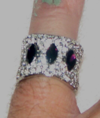 Camilla Lucie rote Granate mit weißem Saphir in einem 14 Weißgold Ring HGP Gr. 7 - Bild 4 von 4