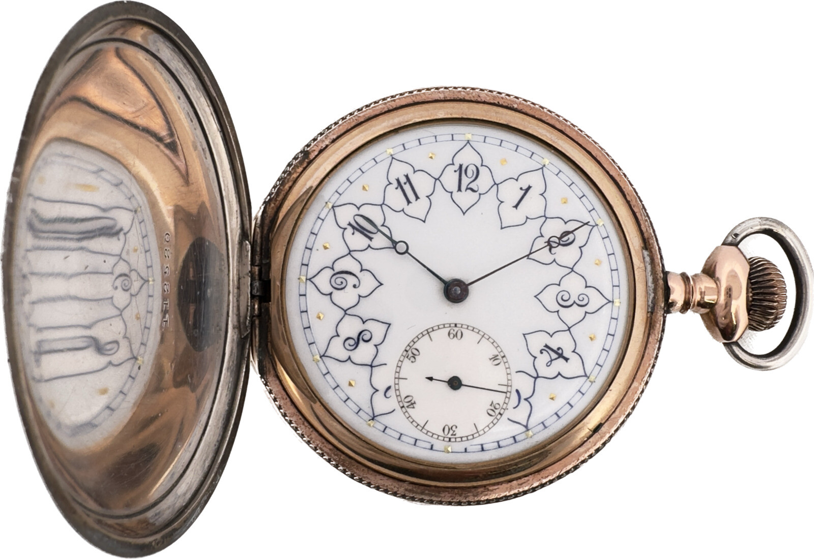 171 Multi Antique 16S Plymouth Hunter Pocket Watch 171 Sterling Multi Color&Tri ...