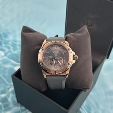 Bulova Marine Star Rose gold Dial grey Rubber Strap 98A228 Men's Automatic Watch