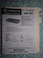 Hitachi hge-2100 service manual original repair book stereo eq graphic equalizer