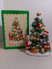 Christmas Tree Votive Tealight Candle Holder Vintage Porcelain Favorite things 