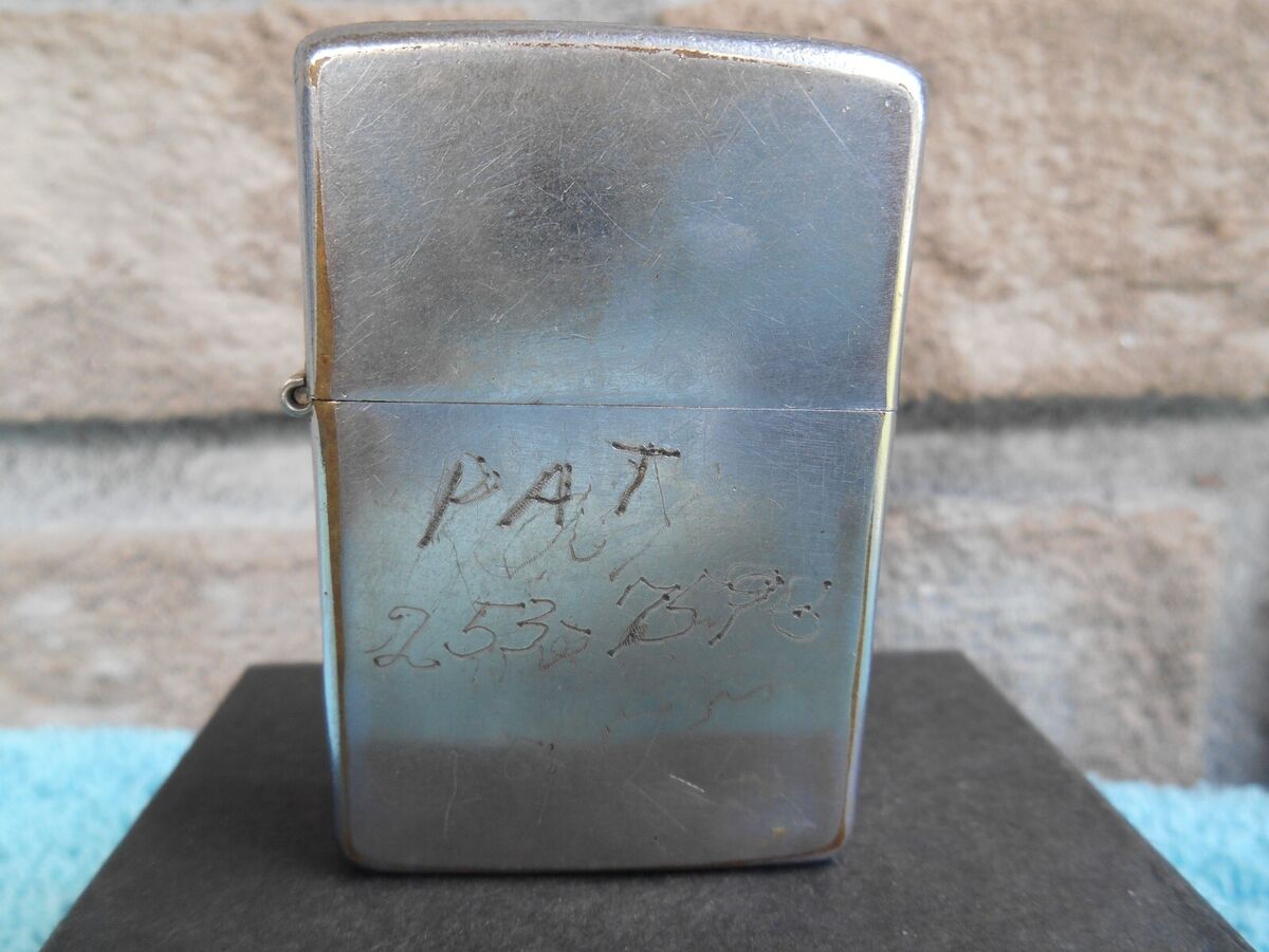 VINTAGE ZIPPO 1973 I- CIGARETTE LIGHTER - ENGRAVED PAT & CHUCK 1977 + NUMBERS