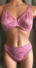 VTG Victoria s Secret SECOND SKIN SATIN Bra 38C and Hi Leg Panties Small