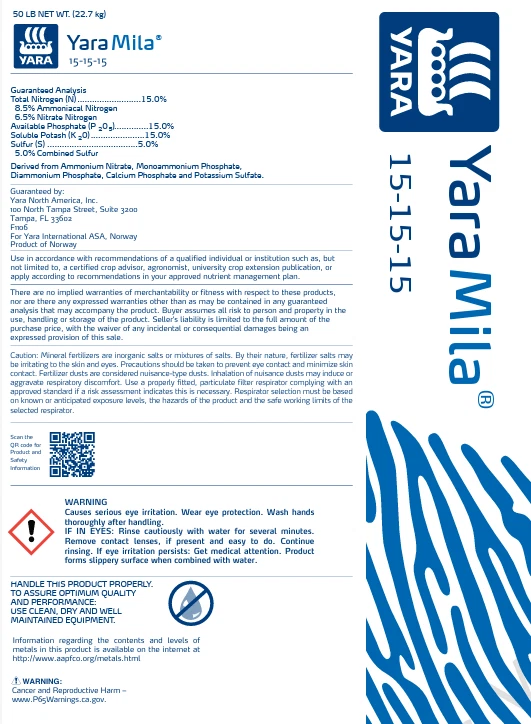 YARA MILA All purpose TRIPLE 15-15-15 Fertilizer lawn garden farm and food plot - Image 3 of 4