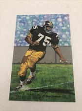 JOE GREENE UNSIGNED GOAL LINE ART CARD FOOTBALL HOF PITTSBURGH STEELERS