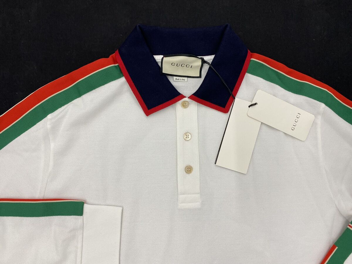 White gucci polo with red and green collar 2025 White gucci polo with red and green collar 2025