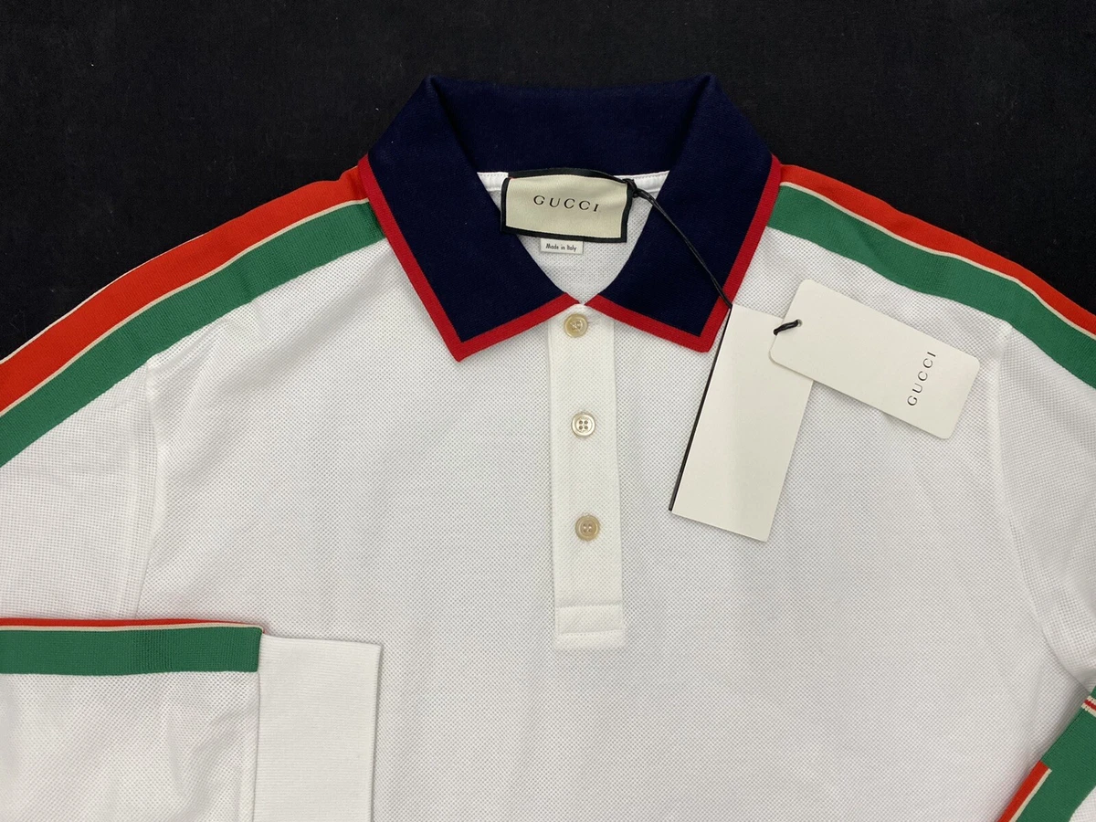 Gucci White long Sleeve Polo XXL, Made in Italy | eBay