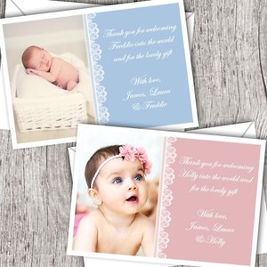 Personalizzata Foto Cartoline Di Ringraziamento Annuncio Battesimo Baby Girl Boy D69 Ebay