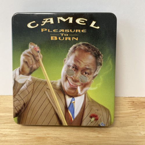 Camel Cigarettes Advertising Tin African American Man Smoking Playing Pool HTF