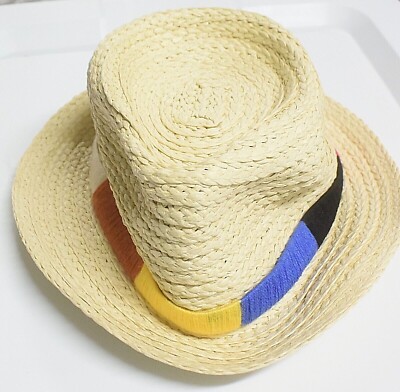 NINE WEST Women's Straw Banded Fedora Tan NEW