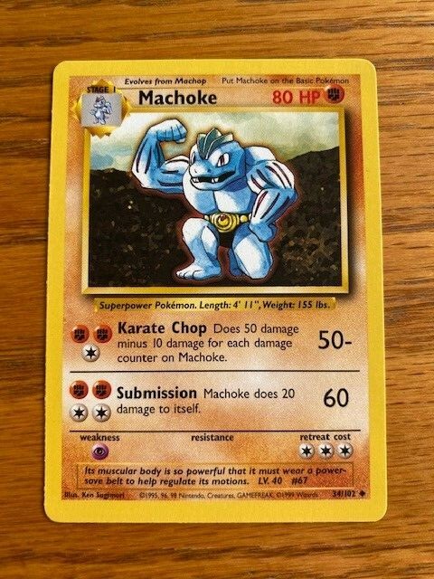 Pokemon Card MACHOKE 34/102 - Never Played | eBay