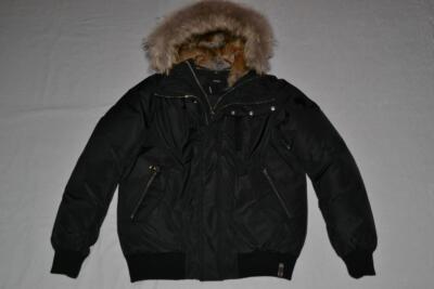AUTHENTIC RUDSAK MENS Stephan Bomber Jacket Fur Trim BLACK Medium M Brand  NEW