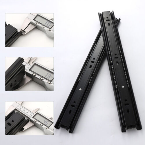 1/2/5 Pairs Ball Bearing Drawer Slides Full Extension Rails 10-16" Silver/Black - Picture 16 of 18