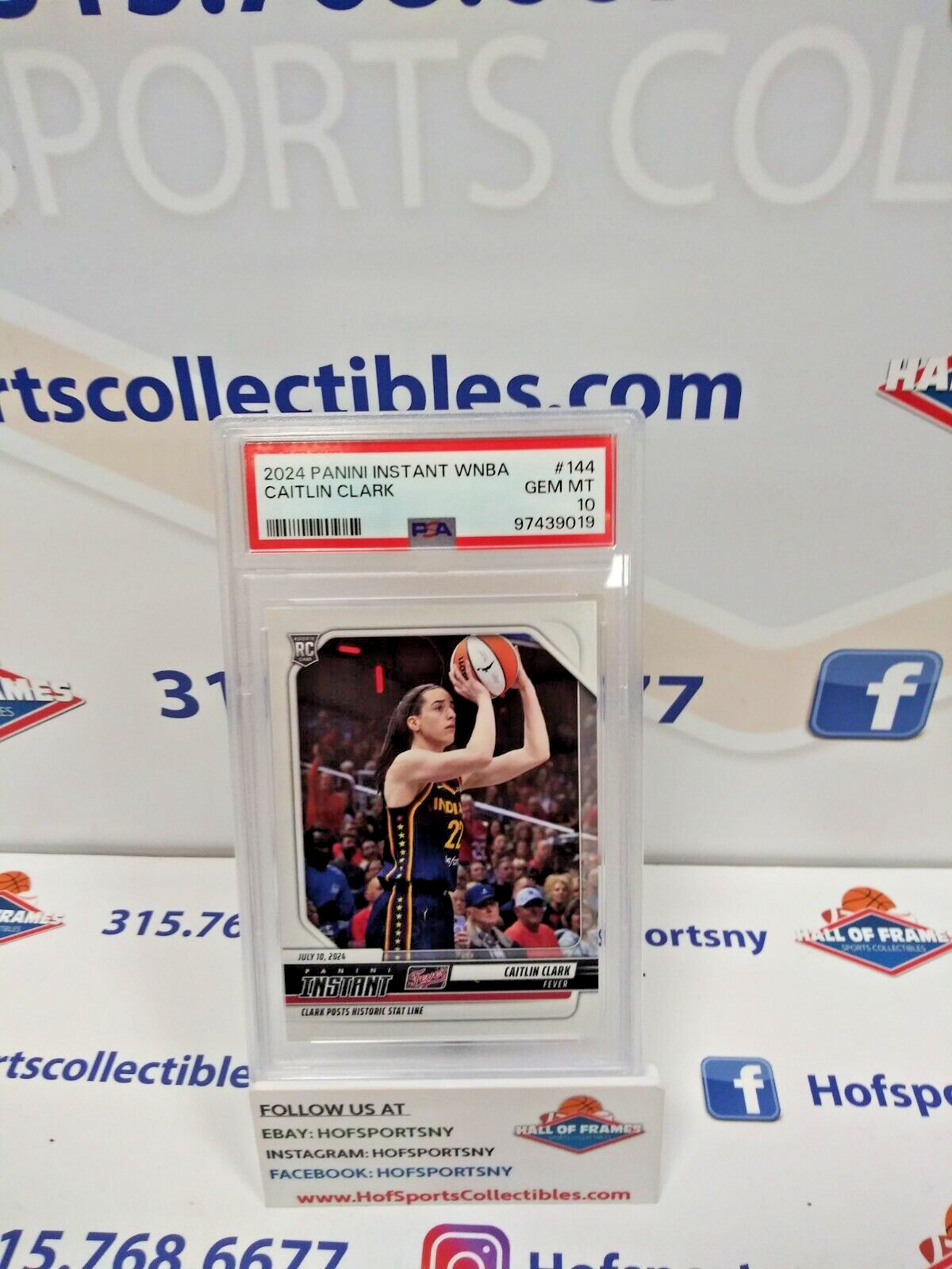 2024 PANINI INSTANT WNBA CAITLIN CLARK ROOKIE 1 OF 14567 #144 PSA 10