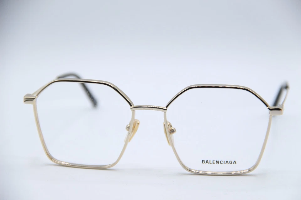 NUEVAS GAFAS BALENCIAGA BB 0198O 002 DORADAS NEGRAS MONTURAS AUTÉNTICAS 54-17 Foto 2 de 4