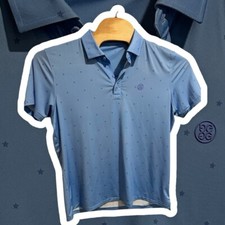 G/Fore Polo Shirt Mens Large Blue Stars Golf Performance Breathable