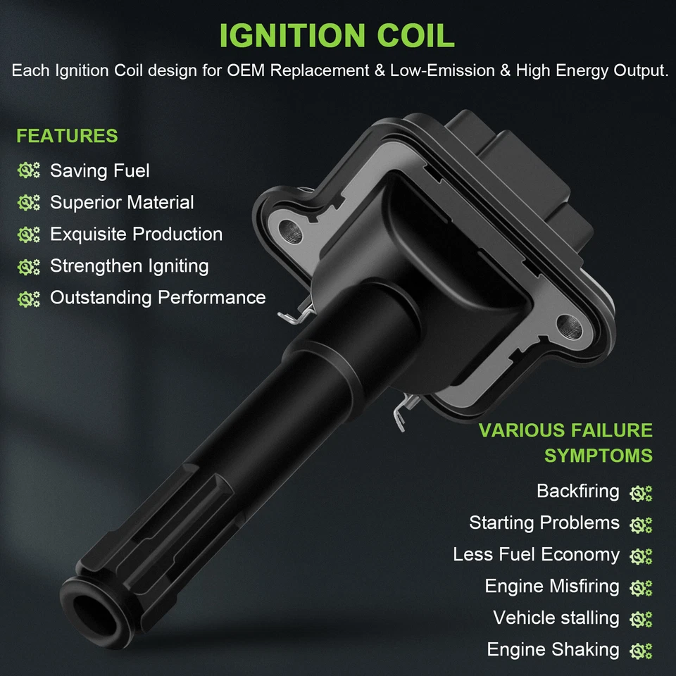 6 Ignition Coils for 2001-2002 Audi A6 Quattro Allroad Quattro S4 2.7L V6 UF290 - Image 4 of 4