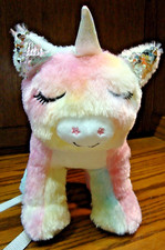 Sleepy Unicorn Plush Purse Kids Toy Pastel Rainbow Sequins Stuffed Animal  967