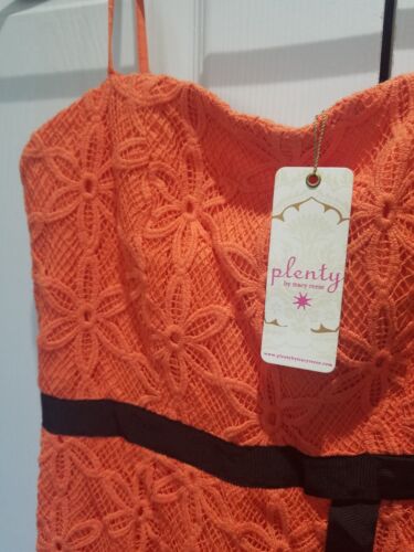 Plenty by Tracy Reese Women Mini Dress Size 6 Framed Strapless Orange NWT - Picture 3 of 11