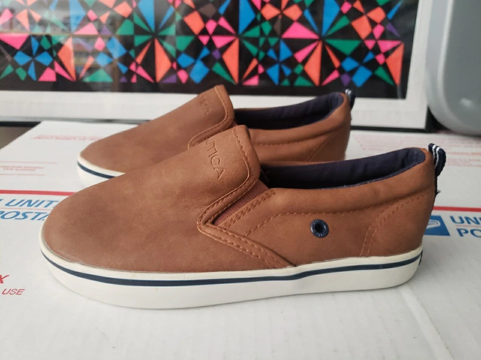 Nautica 幼儿 一脚蹬 Cognac Tan 运动鞋 全新 Akeley 幼儿 尺寸 12 - #46 — 第 2/4 张图片