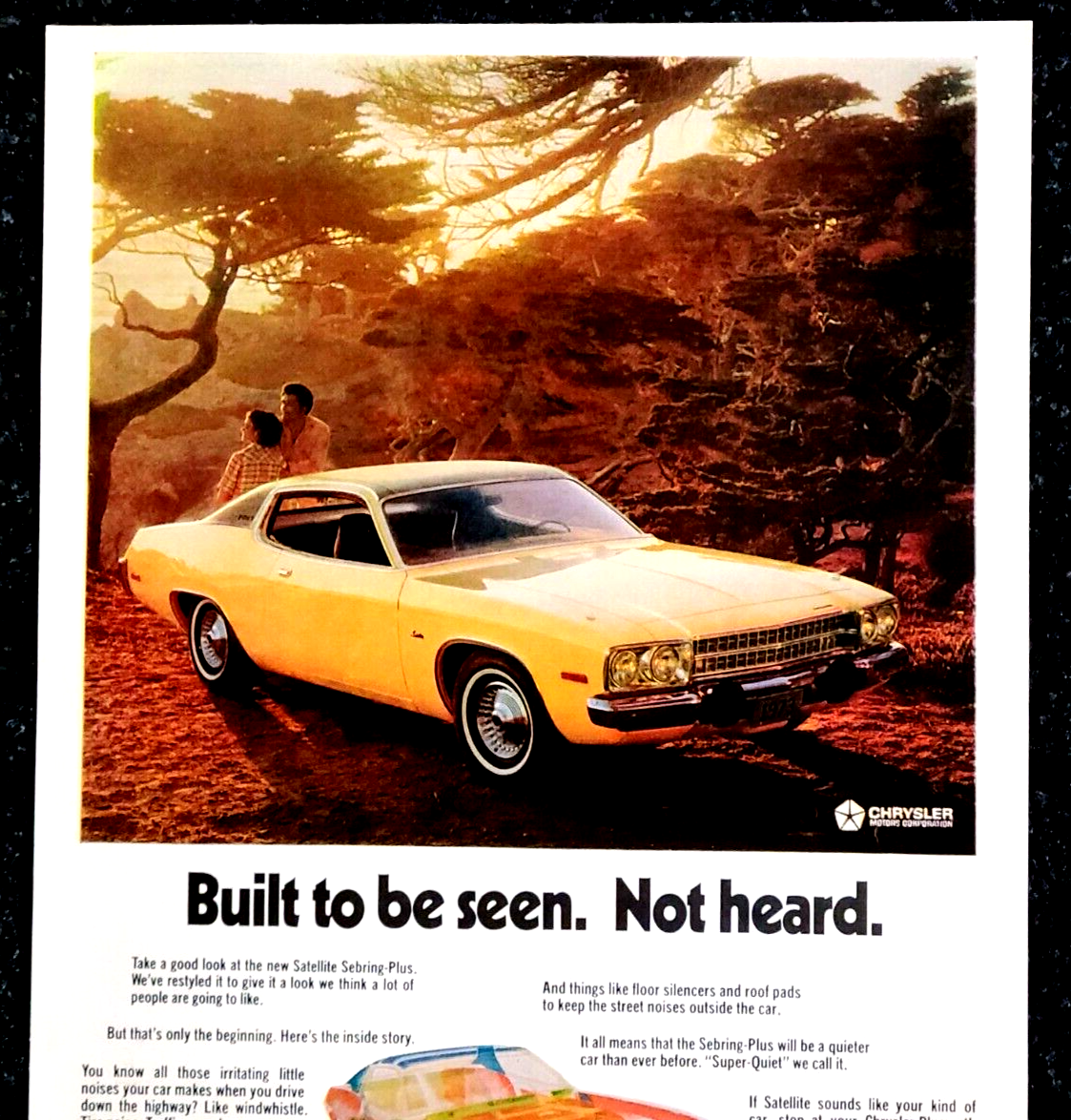 Yellow Plymouth Satellite Sebring-Plus 1972 Vintage Print Ad | eBay