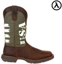 REBEL™ BY DURANGO® ARMY GREEN USA PRINT WESTERN BOOTS DDB0313 - ALL SIZES - NEW