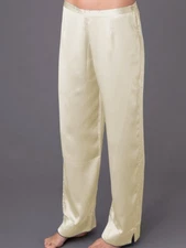 Women's Julianna Rae Silk PJ Pants, NWT,  off white, elastic back 71143PERL (XS)