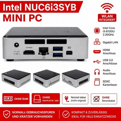 🔥 Intel NUC6i3SYB Mini PC i3-6100U HDMI WLAN USB 3.0 🔥 #XB32 - Bild 1 von 4
