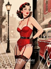 Digital Product HD IMAGE For Print PINUP GIRL Retro VINTAGE Poster PHOTO Picture