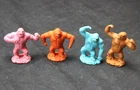 4 VINTAGE DIENER INDUSTRIES INC. SOFT RUBBER GORILLA KING KONG ERASERS