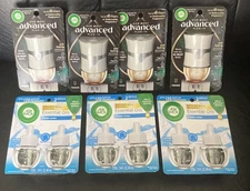 LOT OF 6 Air Wick FRESH LINEN Scented Oil Plug In Refills & 4 Plug-In Warmers
